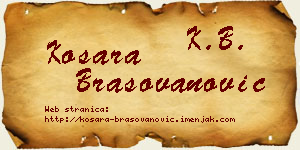 Kosara Brašovanović vizit kartica